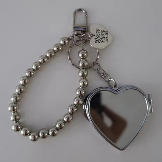 Heart Mirror Bag Charm